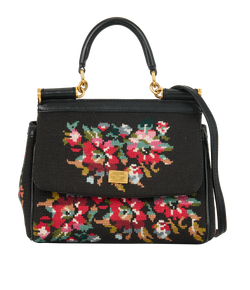 Small Knitted Floral Miss Sicily, Fabric, Black, MII, S, 2*
